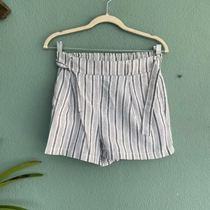 Ci Sono striped linen shorts